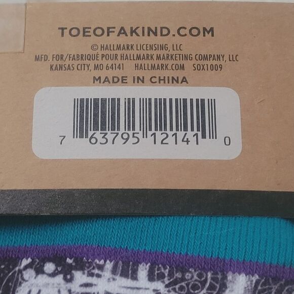 Hallmark Toe of a Kind Crew Socks  Motorcycle Biker Pattern OSFM New - Picture 9 of 9
